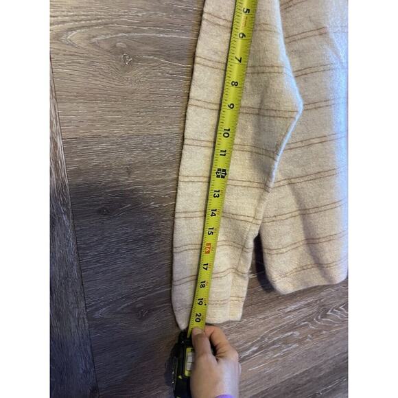 VINCE CASHMERE SWEATER OFF WHITE/IVORY Turtle Neck Stripped large - Picture 4 of 6
